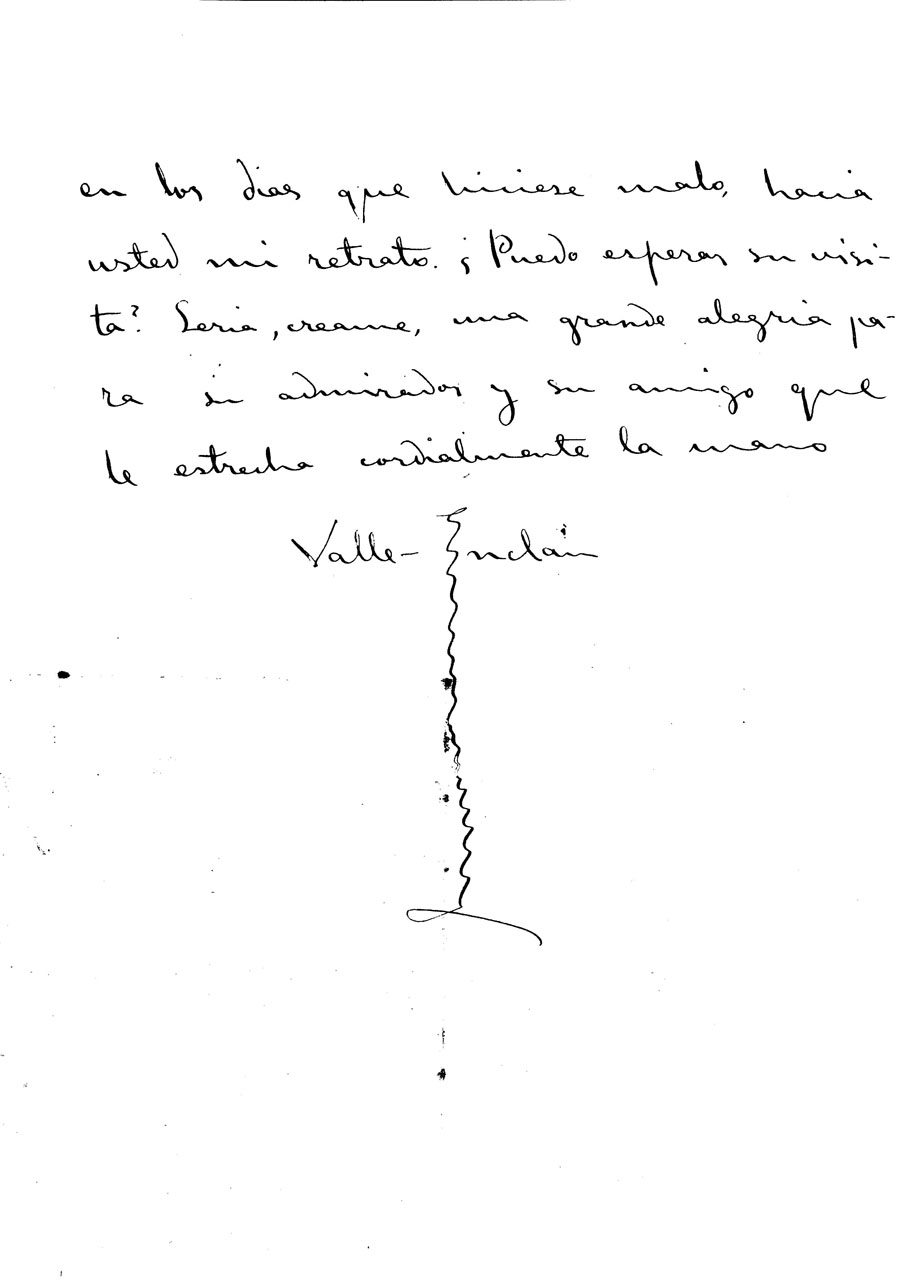 carta de Valle-Inclán a Zuloaga, 1916